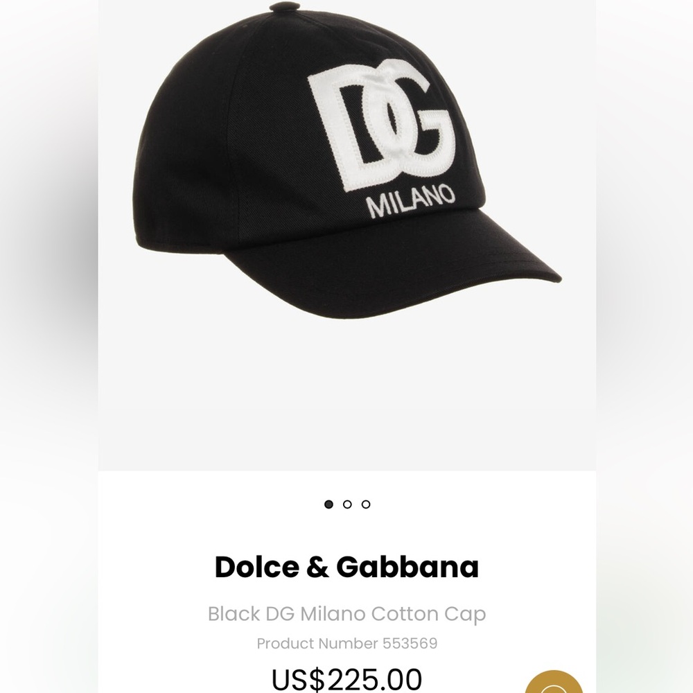Dolce & Gabbana Black DG Milano Cotton Cap